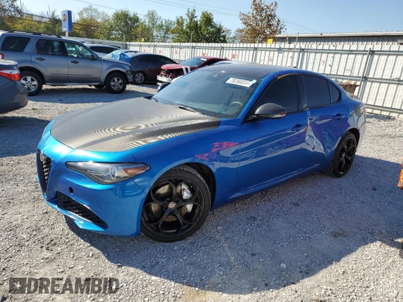2019 Alfa Romeo Giulia Ti Sport with VIN ZARFANBN8K7608491, listed as a Copart auction lot 76280034 with 46,453 mi miles and Salvage Title. Bid and sale history available at carsss.com. Image 1.