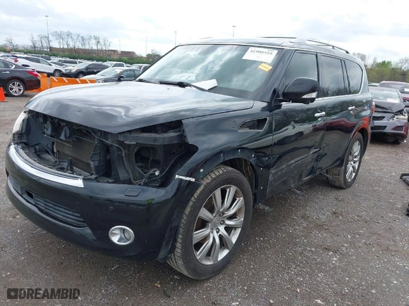 2012 Infiniti QX56 7-passenger with VIN JN8AZ2NEXC9022618, listed as a IAAI auction lot 41905525 with 168,886 mi miles. Bid and sale history available at carsss.com. Image 2.