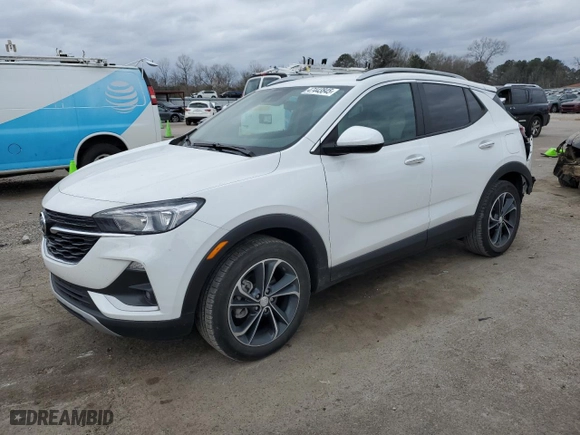 2023 Buick Encore GX Select with VIN KL4MMDS26PB142745, listed as a Copart auction lot 47443845 with 21,041 mi miles and Salvage Title. Bid and sale history available at carsss.com. Image 1.