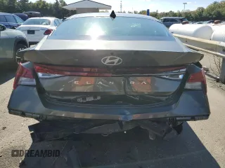2024 Hyundai Elantra SEL with VIN KMHLS4DG4RU711952, listed as a Copart auction lot 75515304 with 7,411 mi miles and Salvage Title. Bid and sale history available at carsss.com. Image 6.