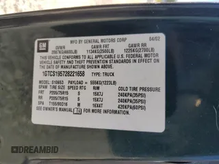 2002 GMC Sonoma SLS with VIN 1GTCS195728221658, listed as a Copart auction lot 75104184 with 122,840 mi miles and Clean Title. Bid and sale history available at carsss.com. Image 12.
