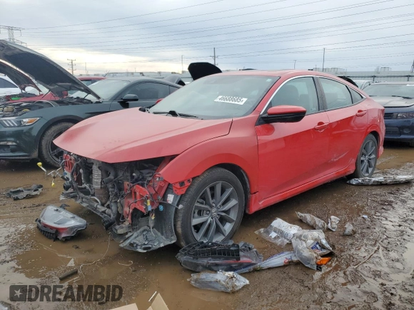 2020 Honda Civic Sedan EX-L with VIN 2HGFC1F73LH680263, listed as a Copart auction lot 46688685 with 36,726 mi miles and Salvage Title. Bid and sale history available at carsss.com. Image 1.