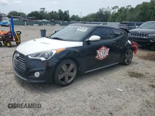 2015 Hyundai Veloster Turbo with VIN KMHTC6AE3FU234793, listed as a Copart auction lot 56014555 with 120,237 mi miles and Salvage title. Bid and sale history available at DreamBid. Image 1.