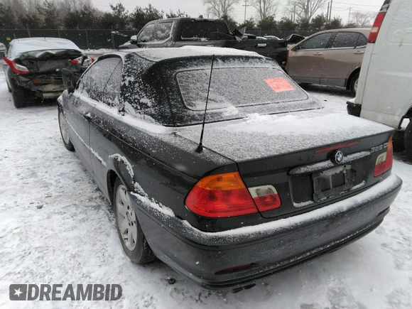 2001 BMW 3 Series 325Ci with VIN WBABS33471JY58108, listed as a IAAI auction lot 35767387 with 0 mi miles. Bid and sale history available at carsss.com. Image 3.