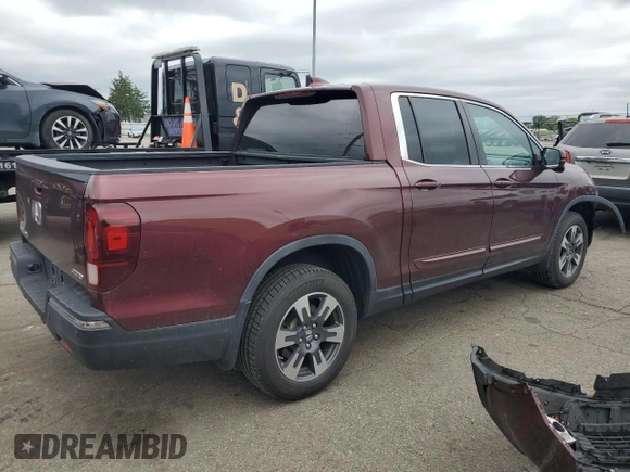 2018 Honda Ridgeline RTL-T z VIN 5FPYK3F67JB014689, wystawiony jako Copart lot #58471865 z przebiegiem 72 204 mil mil oraz Szkody całkowita. Historia ofert i sprzedaży dostępna na DreamBid. Obrazek 3.