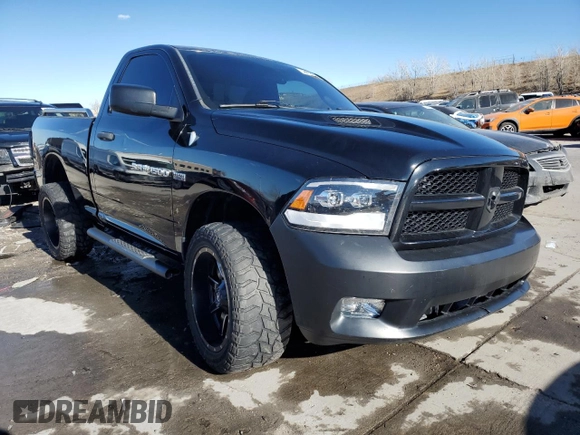 2012 Ram 1500 Express with VIN 3C6JD7AT6CG172387, listed as a Copart auction lot 44450645 with 67,277 mi miles and Salvage Title. Bid and sale history available at carsss.com. Image 4.