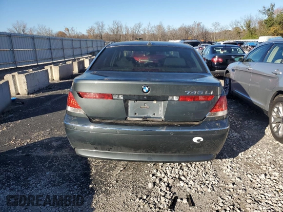2003 BMW 7 Series 745Li with VIN WBAGN63413DS45269, listed as a Copart auction lot 80987154 with 80,882 mi miles and Salvage Title. Bid and sale history available at DreamBid. Image 6.