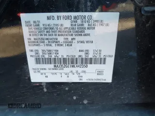 2021 Ford EcoSport SE with VIN MAJ3S2GE1MC442350, listed as a IAAI auction lot 41002842 with 54,973 mi miles and . Bid and sale history available at carsss.com. Image 9.