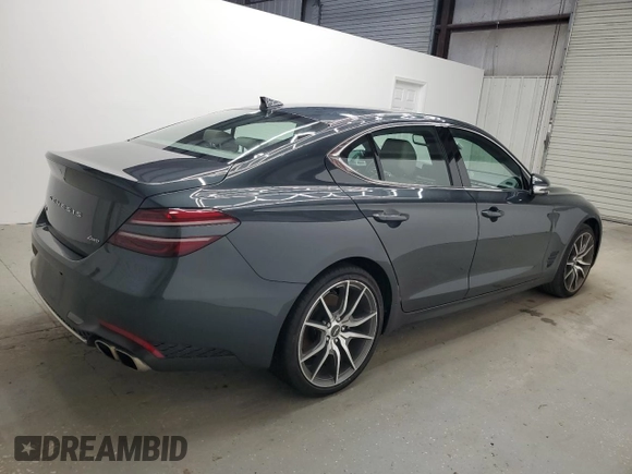 2023 Genesis G70 2.0T with VIN KMTG34TA1PU126969, listed as a Copart auction lot 65612834 with 37,359 mi miles and Salvage Title. Bid and sale history available at DreamBid. Image 3.