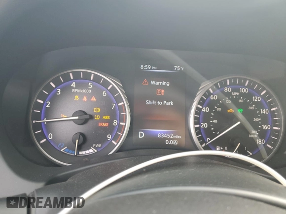 2014 Infiniti Q50 Hybrid Premium with VIN JN1AV7AP0EM692306, listed as a Copart auction lot 63067025 with 83,452 mi miles and Clean title. Bid and sale history available at DreamBid. Image 9.