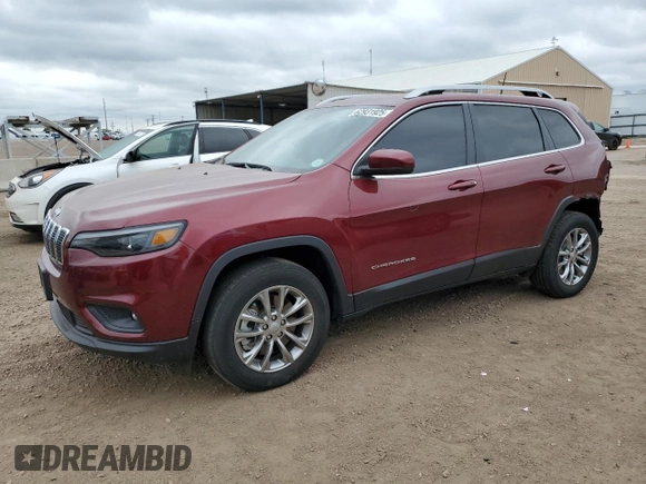 2021 Jeep Cherokee Latitude Lux z VIN 1C4PJMMX8MD166792, wystawiony jako Copart lot #62931925 z przebiegiem 21 669 mil mil oraz Szkoda całkowita • Salvage title. Historia ofert i sprzedaży dostępna na DreamBid. Obrazek 1.