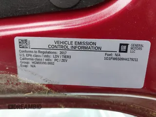 2017 Chevrolet Bolt EV LT with VIN 1G1FW6S09H4179211, listed as a IAAI auction lot 42252698 with 107,283 mi miles and . Bid and sale history available at DreamBid. Image 9.