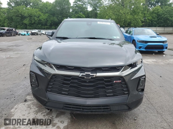 2019 Chevrolet Blazer RS with VIN 3GNKBJRS3KS703107, listed as a Copart auction lot 56701205 with 60,816 mi miles and Salvage title. Bid and sale history available at DreamBid. Image 5.
