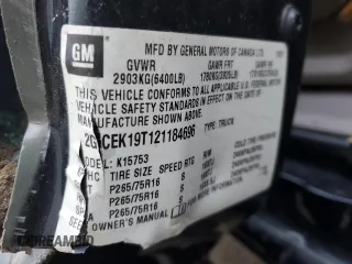 2002 Chevrolet Silverado 1500 LT with VIN 2GCEK19T121184696, listed as a Copart auction lot 86820594 with Not Provided miles and Non Repairable. Bid and sale history available at DreamBid. Image 12.