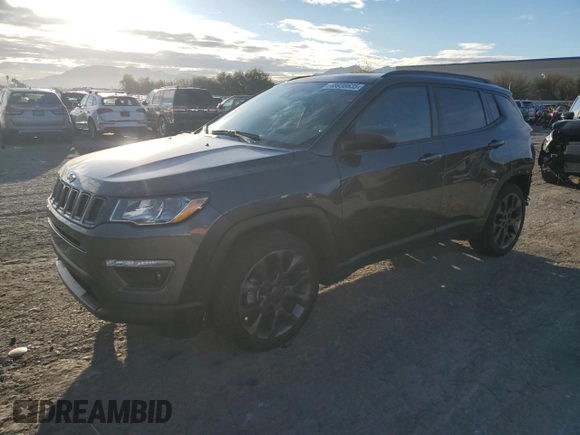 2021 Jeep Compass 80th Anniversary with VIN 3C4NJCEB0MT549124, listed as a Copart auction lot 48938635 with 28,973 mi miles and Salvage Title. Bid and sale history available at carsss.com. Image 1.