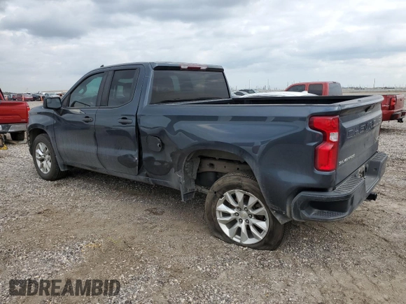 2021 Chevrolet Silverado 1500 Custom with VIN 1GCRWBEK1MZ228490, listed as a Copart auction lot 43900585 with 127,270 mi miles and Salvage Title. Bid and sale history available at DreamBid. Image 2.