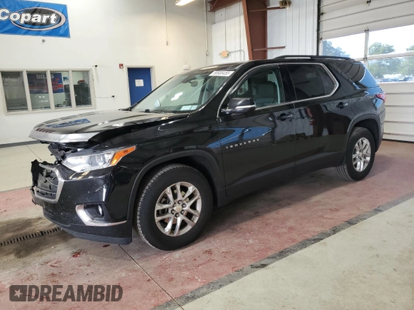 2019 Chevrolet Traverse LT Cloth z VIN 1GNEVGKW0KJ283022, wystawiony jako Copart lot #58908455 z przebiegiem 55 155 mil mil oraz Szkoda całkowita • Salvage title. Historia ofert i sprzedaży dostępna na DreamBid. Obrazek 1.