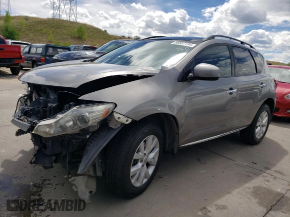 2012 Nissan Murano SL with VIN JN8AZ1MW2CW230045, listed as a Copart auction lot 68857194 with 160,829 mi miles and Salvage Title. Bid and sale history available at carsss.com. Image 1.