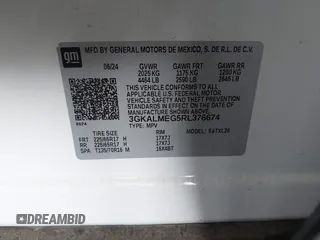 2024 GMC Terrain SLE z VIN 3GKALMEG5RL376674, wystawiony jako IAAI lot #42648347 z przebiegiem 27 344 mil mil oraz . Historia ofert i sprzedaży dostępna na DreamBid. Obrazek 9.
