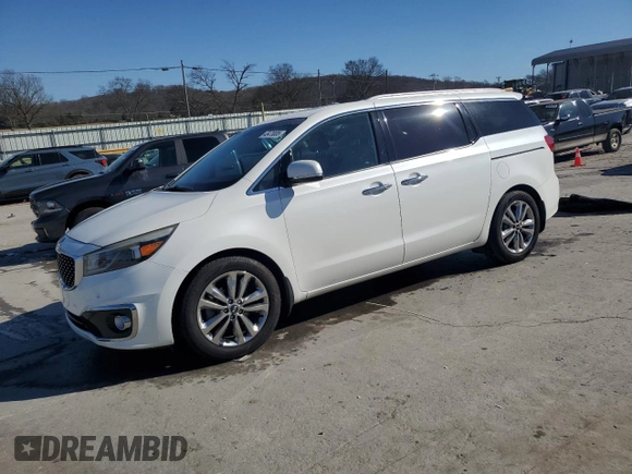 2015 Kia Sedona SX-L with VIN KNDME5C16F6034552, listed as a Copart auction lot 45478085 with 150,158 mi miles and Salvage Title. Bid and sale history available at DreamBid. Image 1.
