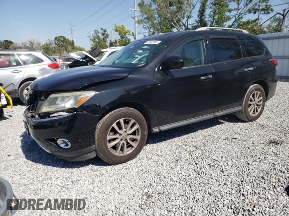 2016 Nissan Pathfinder SV with VIN 5N1AR2MN6GC631156, listed as a Copart auction lot 53667585 with 121,012 mi miles and Salvage Title. Bid and sale history available at carsss.com. Image 1.