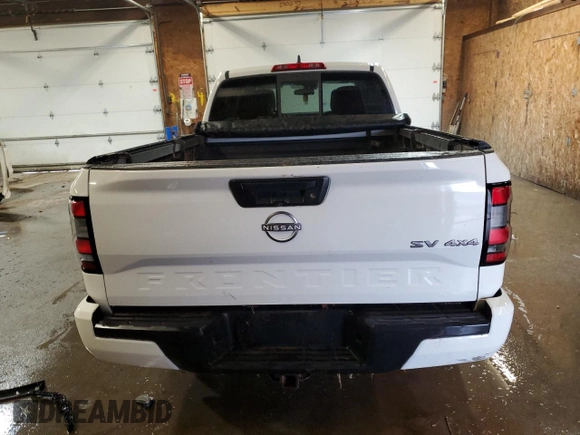 2022 Nissan Frontier SV with VIN 1N6ED1FK1NN673640, listed as a Copart auction lot 67550184 with 0 mi miles and Salvage Title. Bid and sale history available at carsss.com. Image 6.