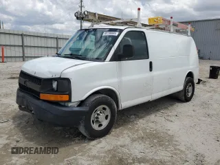 2013 Chevrolet Express Cargo with VIN 1GCWGFBA4D1105381, listed as a Copart auction lot 60138065 with 209,922 mi miles and Salvage title. Bid and sale history available at DreamBid. Image 1.