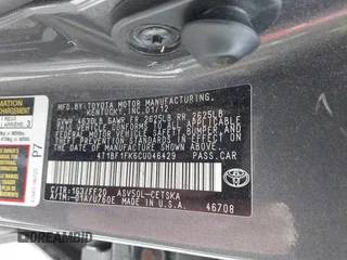 2012 Toyota Camry L with VIN 4T1BF1FK6CU046429, listed as a IAAI auction lot 42153837 with 211,610 mi miles. Bid and sale history available at carsss.com. Image 9.