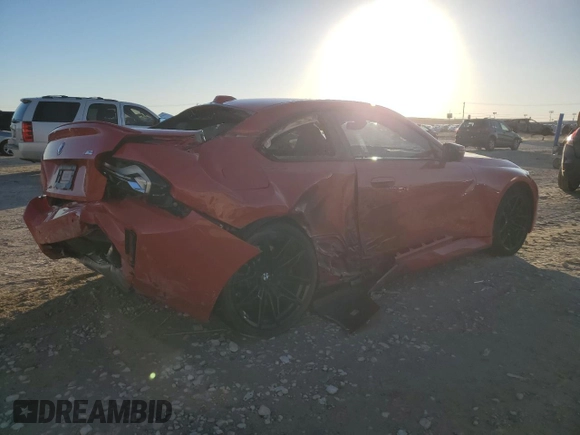 2024 BMW M2 with VIN 3MF13DM04R8E82758, listed as a Copart auction lot 84974884 with 5,940 mi miles and Salvage Title. Bid and sale history available at carsss.com. Image 3.