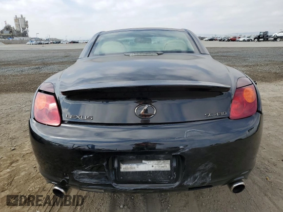 2002 Lexus SC 430 with VIN JTHFN48YX20007150, listed as a Copart auction lot 57253434 with 130,029 mi miles and Salvage Title. Bid and sale history available at DreamBid. Image 6.