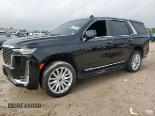 2021 Cadillac Escalade Luxury z VIN 1GYS4AKL1MR383534, wystawiony jako Copart lot #52166125 z przebiegiem 76 353 mil mil oraz Szkoda całkowita • Salvage title. Historia ofert i sprzedaży dostępna na DreamBid. Obrazek 1.