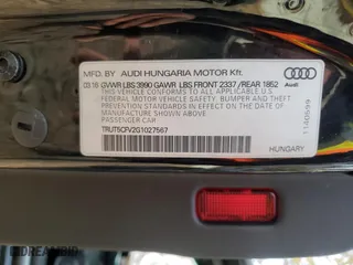 2016 Audi TT 2.0T with VIN TRUT5CFV2G1027567, listed as a Copart auction lot 83616314 with 35,339 mi miles and Salvage Title. Bid and sale history available at carsss.com. Image 14.