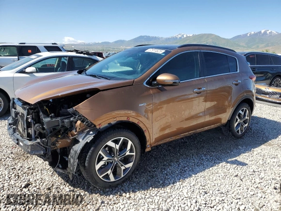 2021 Kia Sportage EX with VIN KNDPNCAC2M7924768, listed as a Copart auction lot 57914625 with 25,798 mi miles and Salvage title. Bid and sale history available at DreamBid. Image 1.