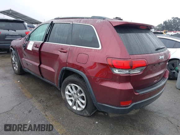 2021 Jeep Grand Cherokee Laredo X with VIN 1C4RJEAG4MC681989, listed as a IAAI auction lot 41571341 with 61,090 mi miles and . Bid and sale history available at DreamBid. Image 3.