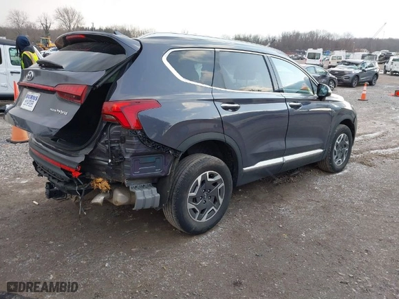 2021 Hyundai Santa Fe Hybrid Blue with VIN KM8S2DA13MU013627, listed as a IAAI auction lot 41630983 with 58,187 mi miles. Bid and sale history available at carsss.com. Image 4.