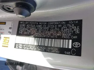 2015 Toyota Prius Four with VIN JTDKN3DU9F0416615, listed as a IAAI auction lot 41950208 with 281,519 mi miles and . Bid and sale history available at DreamBid. Image 9.