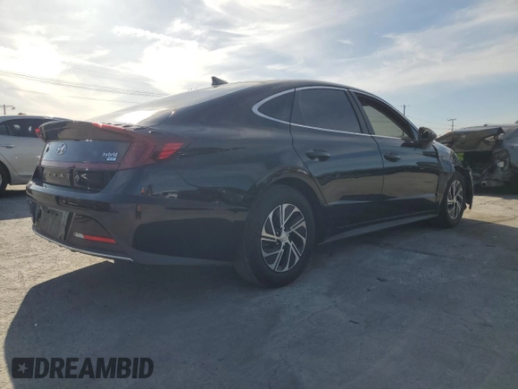 2020 Hyundai Sonata Hybrid Blue with VIN KMHL24JJ0LA014027, listed as a Copart auction lot 49980905 with 116,897 mi miles and Clean Title. Bid and sale history available at carsss.com. Image 3.