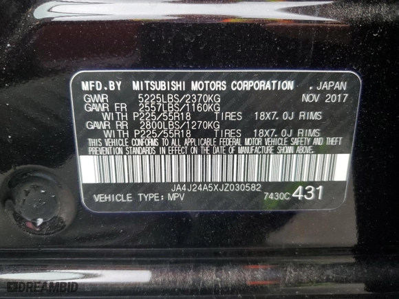 2018 Mitsubishi Outlander PHEV SEL with VIN JA4J24A5XJZ030582, listed as a Copart auction lot 44175045 with 0 miles and Salvage Title. Bid and sale history available at carsss.com. Image 12.