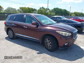 2013 Infiniti JX35 with VIN 5N1AL0MM6DC332579, listed as a IAAI auction lot 42138584 with 137,046 mi miles and . Bid and sale history available at DreamBid. Image 1.