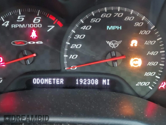 2004 Chevrolet Corvette Z06 with VIN 1G1YY12S845130805, listed as a IAAI auction lot 41411116 with 192,308 mi miles. Bid and sale history available at carsss.com. Image 16.