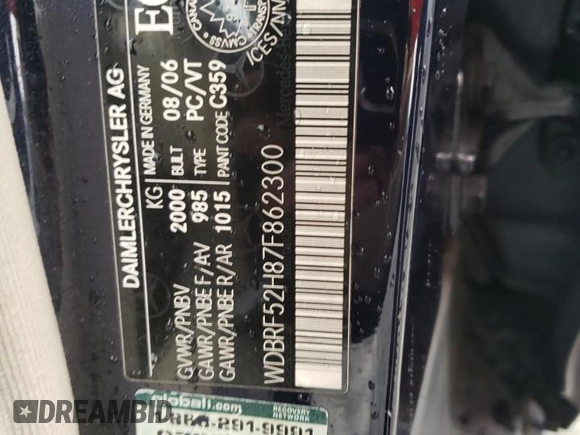 2007 Mercedes-Benz C 230 Sport z VIN WDBRF52H87F862300, wystawiony jako Copart lot #63979635 z przebiegiem 219 559 mil mil oraz Czysty tytuł • Clean title. Historia ofert i sprzedaży dostępna na DreamBid. Obrazek 12.
