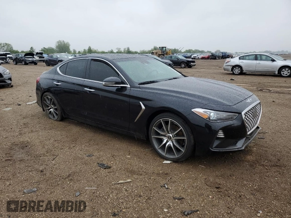 2021 Genesis G70 2.0T with VIN KMTG44LA3MU075175, listed as a Copart auction lot 57679175 with 89,864 mi miles and Salvage title. Bid and sale history available at DreamBid. Image 4.