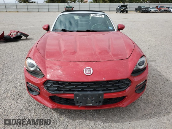2017 FIAT 124 Spider Lusso z VIN JC1NFAEK5H0123760, wystawiony jako Copart lot #55865845 z przebiegiem 52 285 mil mil oraz Szkoda całkowita • Salvage title. Historia ofert i sprzedaży dostępna na DreamBid. Obrazek 5.