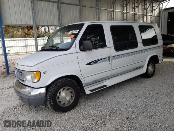 1997 Ford Econoline Commercial z VIN 1FDEE14L8VHB55692, wystawiony jako Copart lot #77627564 z przebiegiem 124 927 mil mil oraz Szkody całkowita. Historia ofert i sprzedaży dostępna na DreamBid. Obrazek 1.