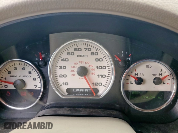 2007 Ford F-150 XLT with VIN 1FTPW12V07KA71998, listed as a Copart auction lot 58439215 with 224,254 mi miles and Clean title. Bid and sale history available at DreamBid. Image 9.