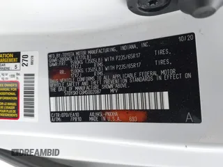 2021 Toyota Sienna XLE с VIN 5TDYSKFC6MS002087, выставлен на аукционе IAAI как лот 42182937 с пробегом 63 192 миль миль и . История ставок и продаж доступна на DreamBid. Изображение 9.