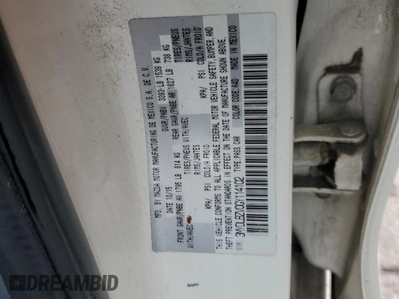 2016 Scion iA with VIN 3MYDLBZV0GY114102, listed as a Copart auction lot 54021995 with 123,764 mi miles and Salvage Title. Bid and sale history available at DreamBid. Image 13.