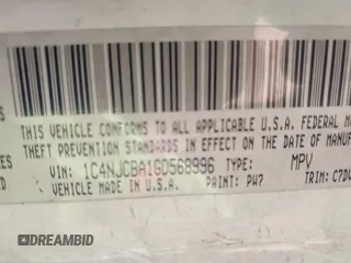 2016 Jeep Compass Sport with VIN 1C4NJCBA1GD568996, listed as a IAAI auction lot 42116719 with 167,751 mi miles and . Bid and sale history available at DreamBid. Image 9.