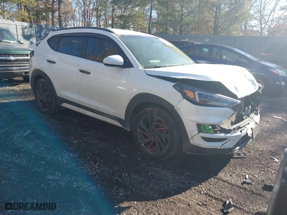 2021 Hyundai Tucson Sport with VIN KM8J3CAL8MU401425, listed as a IAAI auction lot 41426856 with 45,837 mi miles. Bid and sale history available at carsss.com. Image 1.