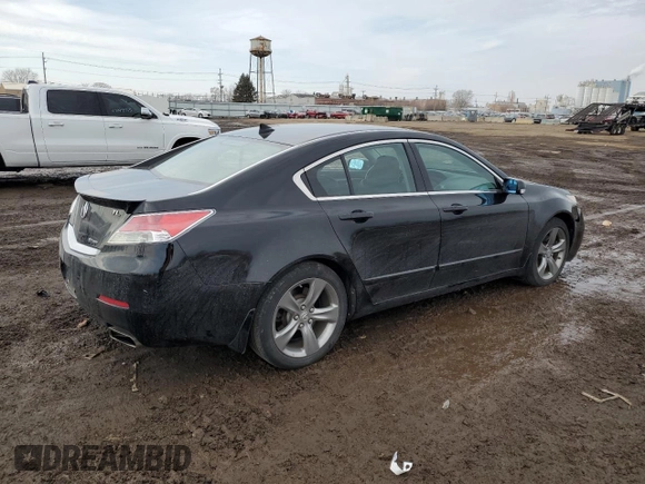 2012 Acura TL Tech Auto with VIN 19UUA9F55CA008438, listed as a Copart auction lot 47656365 with 152,854 mi miles and Salvage Title. Bid and sale history available at carsss.com. Image 3.
